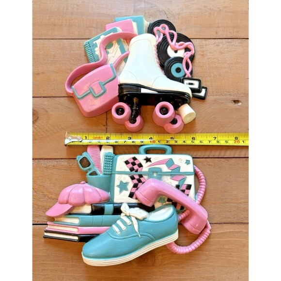 Vintage 1990s Burwood Roller Skate Cassette Sneakers Phone Wall Hanging Plaques - Picture 7 of 7